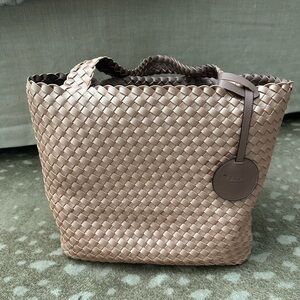 Ilse Jacobsen Tan Geometric Tote Bag